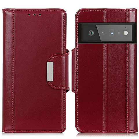 Funda de Cuero Cartera con Soporte Carcasa M13L para Google Pixel 6 Pro 5G Rojo