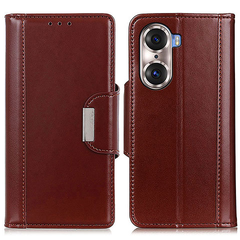 Funda de Cuero Cartera con Soporte Carcasa M13L para Huawei Honor 60 5G Marron