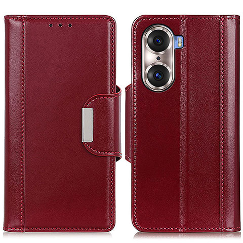 Funda de Cuero Cartera con Soporte Carcasa M13L para Huawei Honor 60 5G Rojo