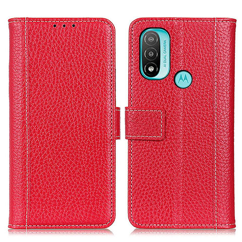 Funda de Cuero Cartera con Soporte Carcasa M13L para Motorola Moto E20 Rojo