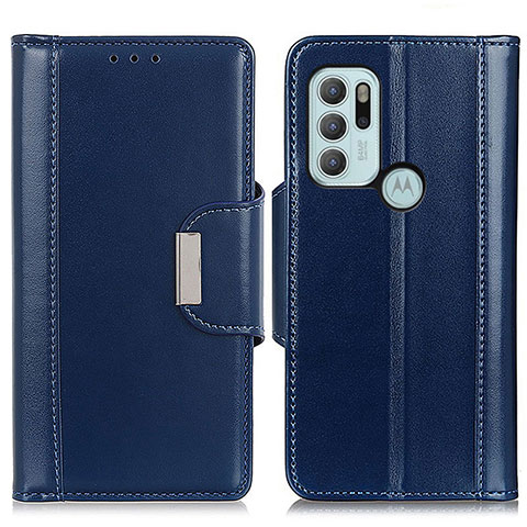 Funda de Cuero Cartera con Soporte Carcasa M13L para Motorola Moto G60s Azul