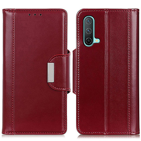 Funda de Cuero Cartera con Soporte Carcasa M13L para OnePlus Nord CE 5G Rojo