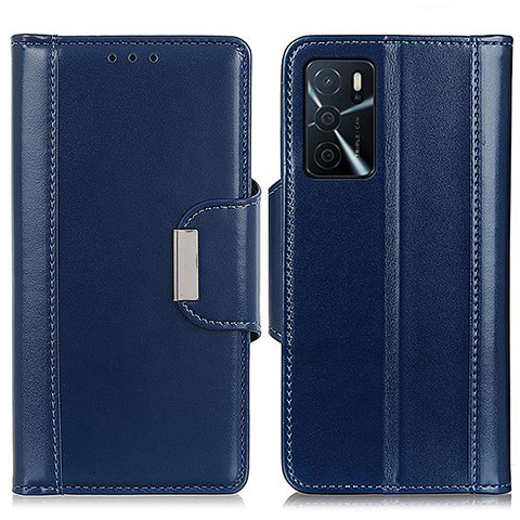 Funda de Cuero Cartera con Soporte Carcasa M13L para Oppo A16s Azul