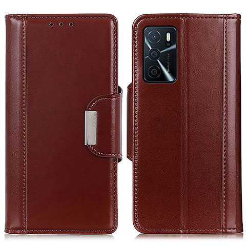 Funda de Cuero Cartera con Soporte Carcasa M13L para Oppo A16s Marron