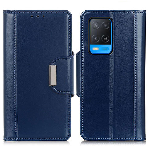 Funda de Cuero Cartera con Soporte Carcasa M13L para Oppo A54 4G Azul