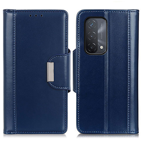 Funda de Cuero Cartera con Soporte Carcasa M13L para Oppo A54 5G Azul