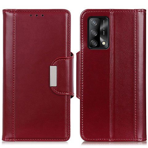 Funda de Cuero Cartera con Soporte Carcasa M13L para Oppo A74 4G Rojo