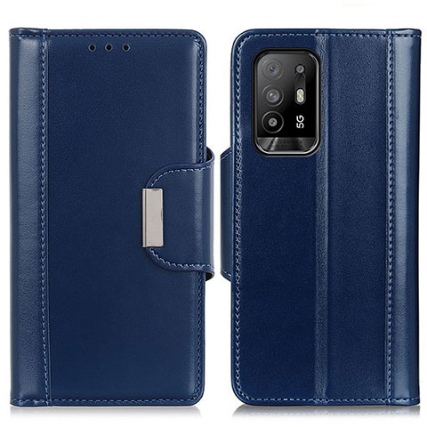 Funda de Cuero Cartera con Soporte Carcasa M13L para Oppo F19 Pro+ Plus 5G Azul