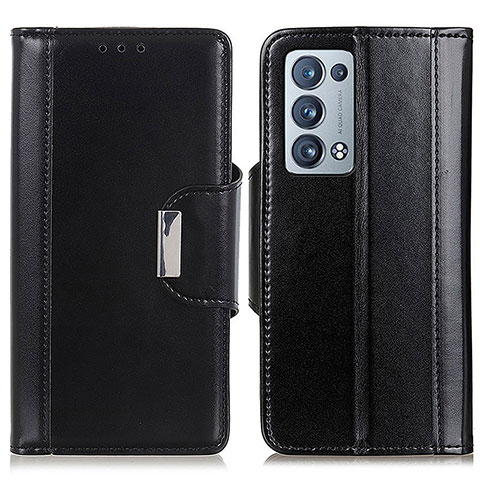 Funda de Cuero Cartera con Soporte Carcasa M13L para Oppo Reno6 Pro+ Plus 5G Negro