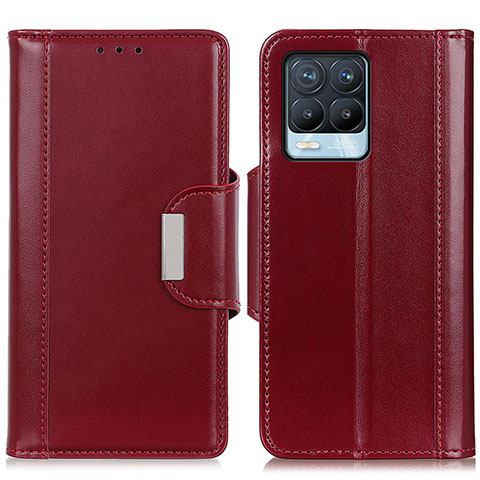 Funda de Cuero Cartera con Soporte Carcasa M13L para Realme 8 Pro Rojo