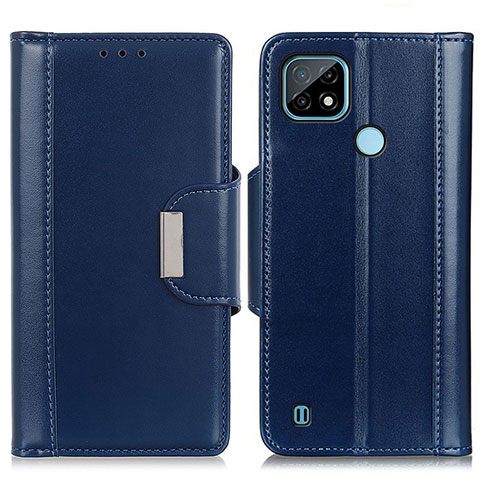 Funda de Cuero Cartera con Soporte Carcasa M13L para Realme C21 Azul