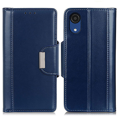 Funda de Cuero Cartera con Soporte Carcasa M13L para Samsung Galaxy A03 Core Azul