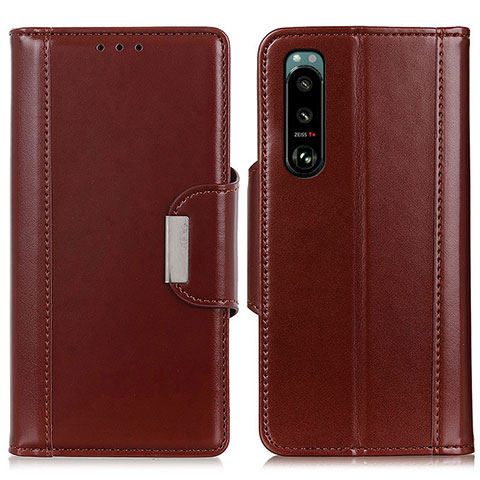 Funda de Cuero Cartera con Soporte Carcasa M13L para Sony Xperia 5 III Marron