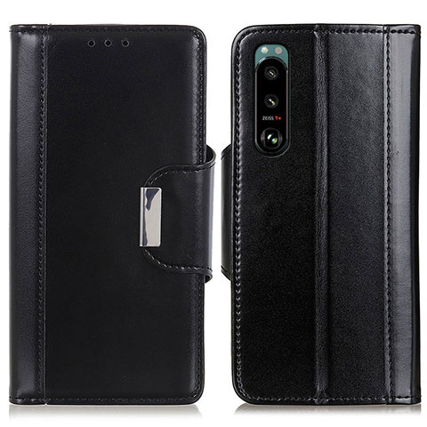 Funda de Cuero Cartera con Soporte Carcasa M13L para Sony Xperia 5 III SO-53B Negro