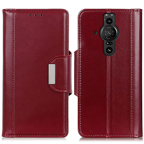 Funda de Cuero Cartera con Soporte Carcasa M13L para Sony Xperia PRO-I Rojo