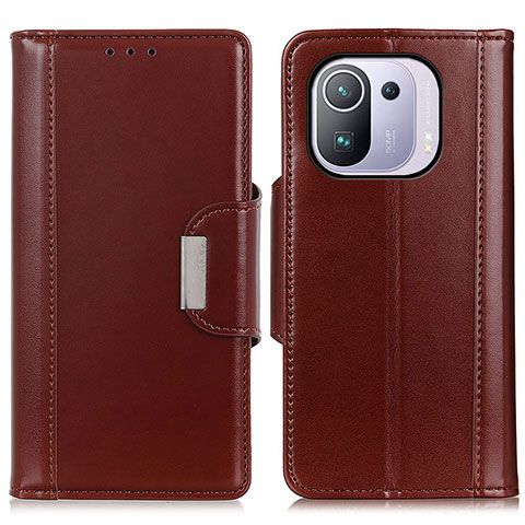 Funda de Cuero Cartera con Soporte Carcasa M13L para Xiaomi Mi 11 Pro 5G Marron