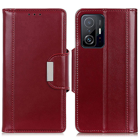 Funda de Cuero Cartera con Soporte Carcasa M13L para Xiaomi Mi 11T 5G Rojo