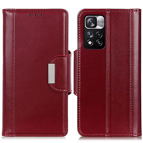 Funda de Cuero Cartera con Soporte Carcasa M13L para Xiaomi Poco X4 NFC Rojo