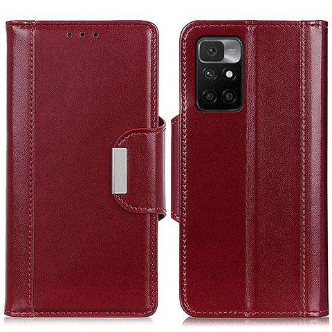 Funda de Cuero Cartera con Soporte Carcasa M13L para Xiaomi Redmi 10 (2022) Rojo