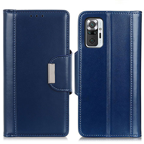 Funda de Cuero Cartera con Soporte Carcasa M13L para Xiaomi Redmi Note 10 Pro 4G Azul