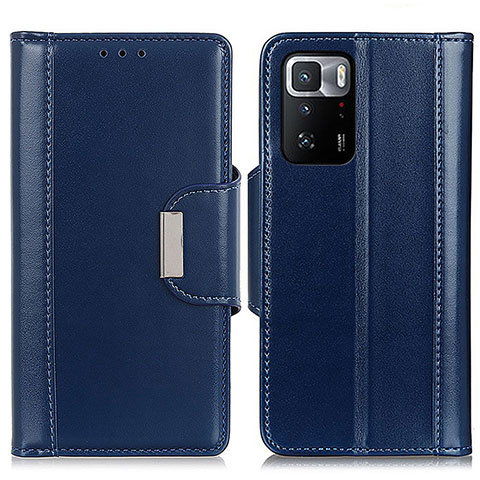 Funda de Cuero Cartera con Soporte Carcasa M13L para Xiaomi Redmi Note 10 Pro 5G Azul