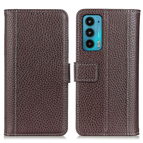 Funda de Cuero Cartera con Soporte Carcasa M14L para Motorola Moto Edge 20 5G Marron