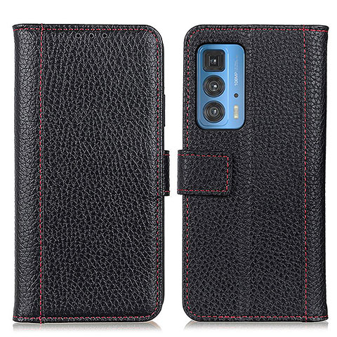 Funda de Cuero Cartera con Soporte Carcasa M14L para Motorola Moto Edge 20 Pro 5G Negro