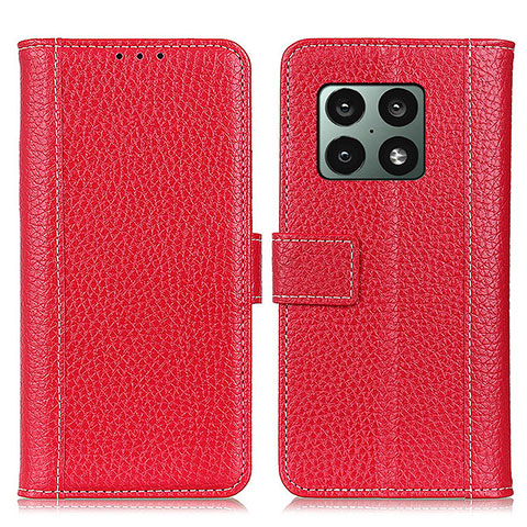 Funda de Cuero Cartera con Soporte Carcasa M14L para OnePlus 10 Pro 5G Rojo