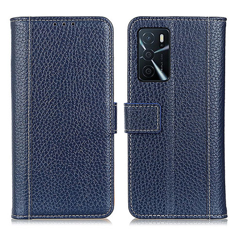 Funda de Cuero Cartera con Soporte Carcasa M14L para Oppo A16s Azul