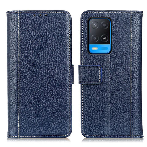 Funda de Cuero Cartera con Soporte Carcasa M14L para Oppo A54 4G Azul