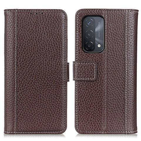 Funda de Cuero Cartera con Soporte Carcasa M14L para Oppo A54 5G Marron