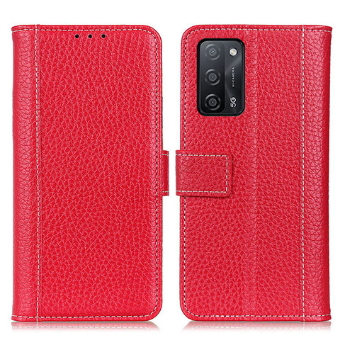 Funda de Cuero Cartera con Soporte Carcasa M14L para Oppo A55 5G Rojo