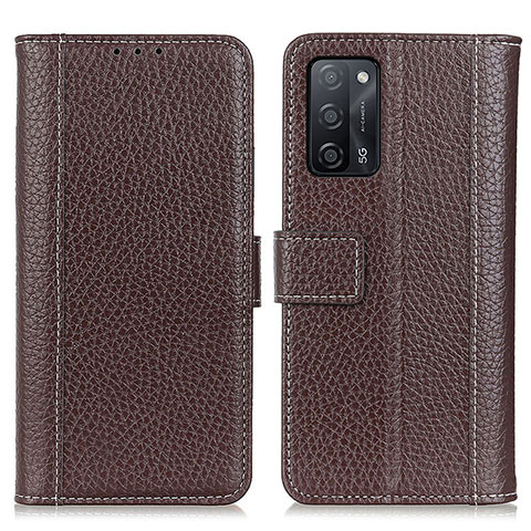 Funda de Cuero Cartera con Soporte Carcasa M14L para Oppo A56 5G Marron