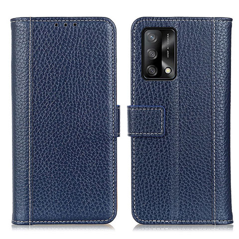 Funda de Cuero Cartera con Soporte Carcasa M14L para Oppo A74 4G Azul