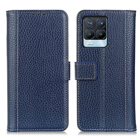 Funda de Cuero Cartera con Soporte Carcasa M14L para Realme 8 Pro Azul