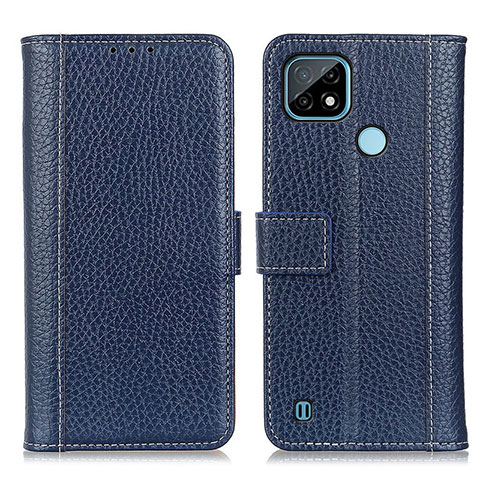 Funda de Cuero Cartera con Soporte Carcasa M14L para Realme C21 Azul