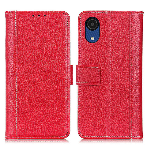 Funda de Cuero Cartera con Soporte Carcasa M14L para Samsung Galaxy A03 Core Rojo