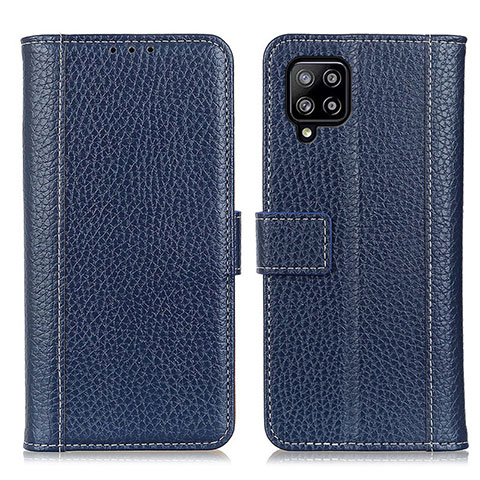 Funda de Cuero Cartera con Soporte Carcasa M14L para Samsung Galaxy A22 4G Azul