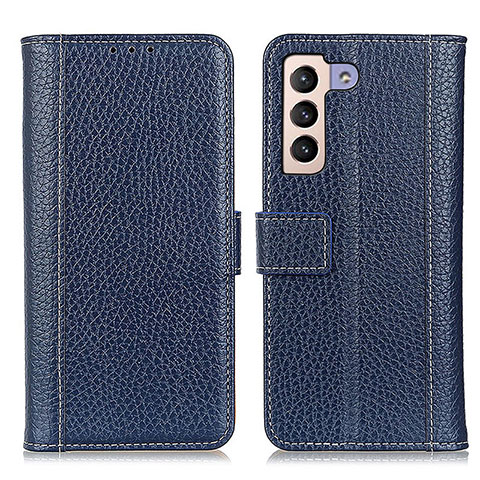 Funda de Cuero Cartera con Soporte Carcasa M14L para Samsung Galaxy S21 Plus 5G Azul