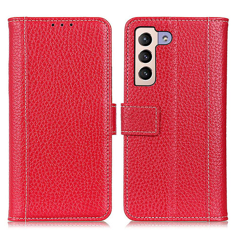 Funda de Cuero Cartera con Soporte Carcasa M14L para Samsung Galaxy S21 Plus 5G Rojo