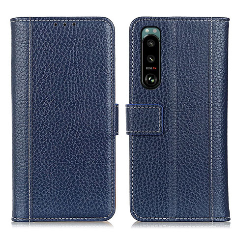 Funda de Cuero Cartera con Soporte Carcasa M14L para Sony Xperia 5 III Azul