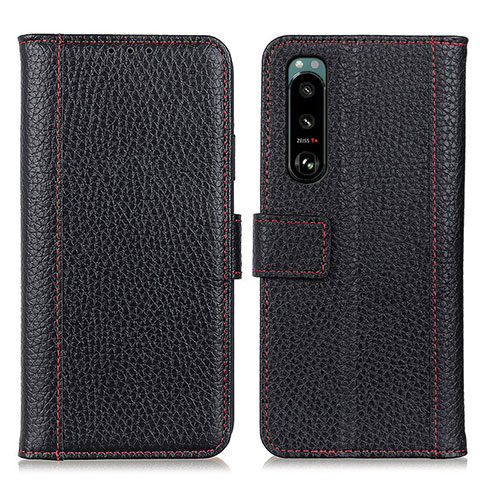 Funda de Cuero Cartera con Soporte Carcasa M14L para Sony Xperia 5 III Negro