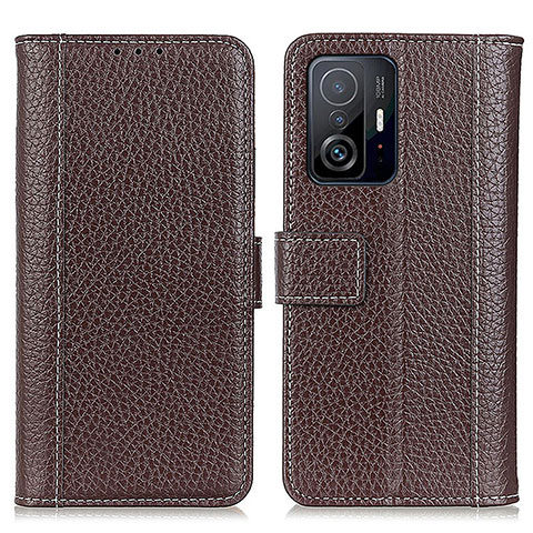 Funda de Cuero Cartera con Soporte Carcasa M14L para Xiaomi Mi 11T Pro 5G Marron