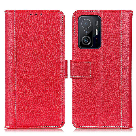 Funda de Cuero Cartera con Soporte Carcasa M14L para Xiaomi Mi 11T Pro 5G Rojo