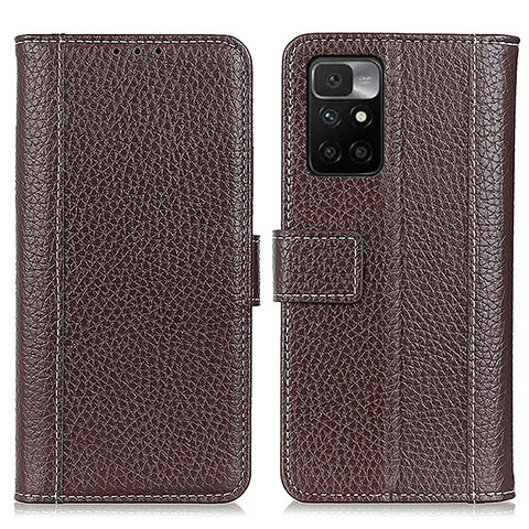 Funda de Cuero Cartera con Soporte Carcasa M14L para Xiaomi Redmi 10 4G Marron