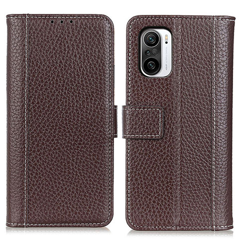 Funda de Cuero Cartera con Soporte Carcasa M14L para Xiaomi Redmi K40 Pro+ Plus 5G Marron