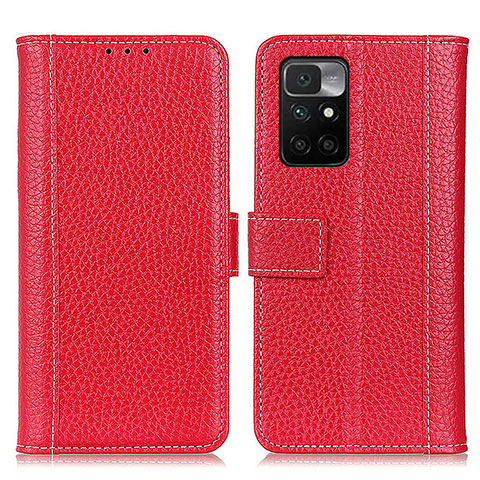 Funda de Cuero Cartera con Soporte Carcasa M14L para Xiaomi Redmi Note 11 4G (2021) Rojo