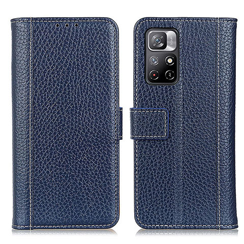 Funda de Cuero Cartera con Soporte Carcasa M14L para Xiaomi Redmi Note 11 5G Azul