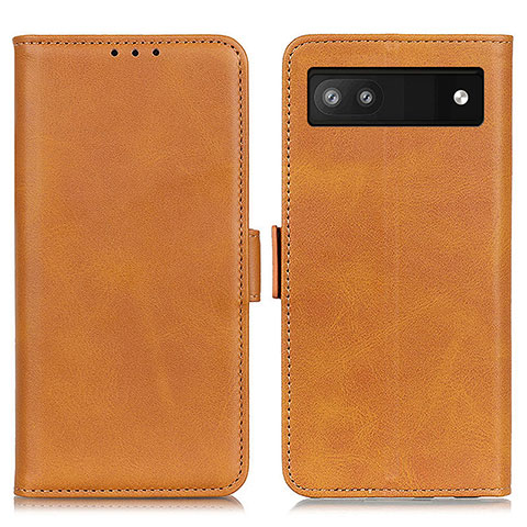 Funda de Cuero Cartera con Soporte Carcasa M15L para Google Pixel 6a 5G Marron Claro