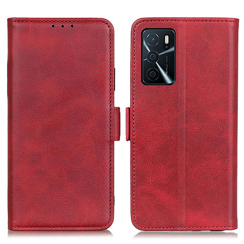 Funda de Cuero Cartera con Soporte Carcasa M15L para Oppo A16 Rojo